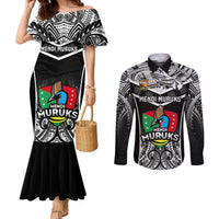 papua-new-guinea-rugby-couples-matching-mermaid-dress-and-long-sleeve-button-shirts-mendi-muruks-png-polynesian-pattern