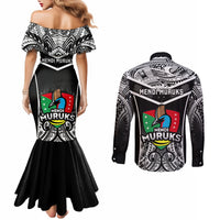 papua-new-guinea-rugby-couples-matching-mermaid-dress-and-long-sleeve-button-shirts-mendi-muruks-png-polynesian-pattern