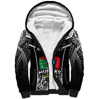Papua New Guinea Rugby Sherpa Hoodie Mendi Muruks PNG Polynesian Pattern - Wonder Print Shop