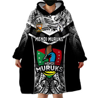 Papua New Guinea Rugby Wearable Blanket Hoodie Mendi Muruks PNG Polynesian Pattern - Wonder Print Shop