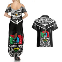 Custom Papua New Guinea Rugby Couples Matching Summer Maxi Dress and Hawaiian Shirt Mendi Muruks PNG Polynesian Pattern - Wonder Print Shop
