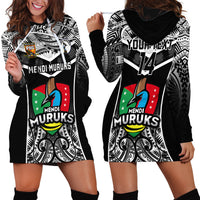 Custom Papua New Guinea Rugby Hoodie Dress Mendi Muruks PNG Polynesian Pattern - Wonder Print Shop