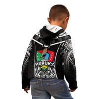 Custom Papua New Guinea Rugby Kid Hoodie Mendi Muruks PNG Polynesian Pattern - Wonder Print Shop