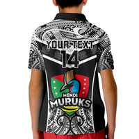 Custom Papua New Guinea Rugby Kid Polo Shirt Mendi Muruks PNG Polynesian Pattern - Wonder Print Shop
