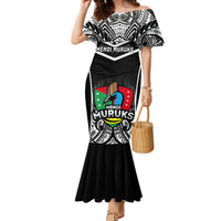 Custom Papua New Guinea Rugby Mermaid Dress Mendi Muruks PNG Polynesian Pattern - Wonder Print Shop