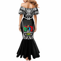 Custom Papua New Guinea Rugby Mermaid Dress Mendi Muruks PNG Polynesian Pattern - Wonder Print Shop