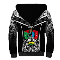 Custom Papua New Guinea Rugby Sherpa Hoodie Mendi Muruks PNG Polynesian Pattern - Wonder Print Shop