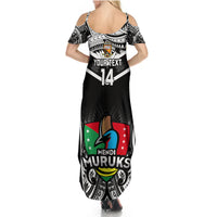 Custom Papua New Guinea Rugby Summer Maxi Dress Mendi Muruks PNG Polynesian Pattern - Wonder Print Shop