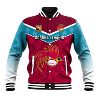 Papua New Guinea Rugby Baseball Jacket Goroka Lahanis PNG Polynesian Pattern - Wonder Print Shop