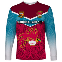 Papua New Guinea Rugby Long Sleeve Shirt Goroka Lahanis PNG Polynesian Pattern - Wonder Print Shop
