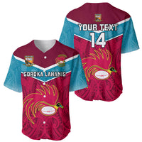 Custom Papua New Guinea Rugby Baseball Jersey Goroka Lahanis PNG Polynesian Pattern - Wonder Print Shop