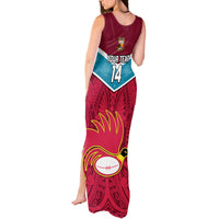 Custom Papua New Guinea Rugby Tank Maxi Dress Goroka Lahanis PNG Polynesian Pattern - Wonder Print Shop