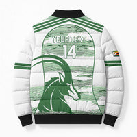 Zimbabwe Rugby Custom Bomber Puffer Jacket Come On Sables White Version - Wonder Print Shop