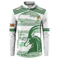Zimbabwe Rugby Custom Button Sweatshirt Come On Sables White Version - Wonder Print Shop