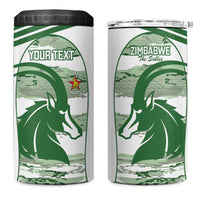 Zimbabwe Rugby Custom 4 in 1 Can Cooler Tumbler Come On Sables White Version - Wonder Print Shop