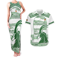 Zimbabwe Rugby Custom Couples Matching Tank Maxi Dress and Hawaiian Shirt Come On Sables White Version - Wonder Print Shop