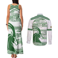 Zimbabwe Rugby Custom Couples Matching Tank Maxi Dress and Long Sleeve Button Shirt Come On Sables White Version - Wonder Print Shop