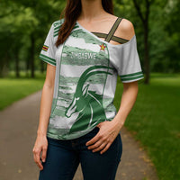 Zimbabwe Rugby Custom Cross Shoulder Shirt Come On Sables White Version - Wonder Print Shop