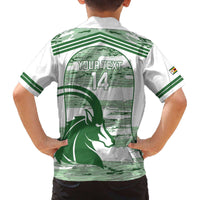 Zimbabwe Rugby Custom Family Matching Off The Shoulder Long Sleeve Dress and Hawaiian Shirt Come On Sables White Version - Wonder Print Shop