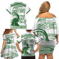 Zimbabwe Rugby Custom Family Matching Off Shoulder Short Dress and Hawaiian Shirt Come On Sables White Version - Wonder Print Shop