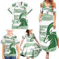 Zimbabwe Rugby Custom Family Matching Summer Maxi Dress and Hawaiian Shirt Come On Sables White Version - Wonder Print Shop