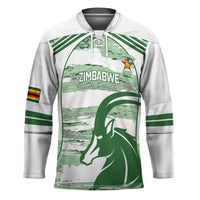 Zimbabwe Rugby Custom Hockey Jersey Come On Sables White Version - Wonder Print Shop