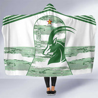 Zimbabwe Rugby Custom Hooded Blanket Come On Sables White Version - Wonder Print Shop