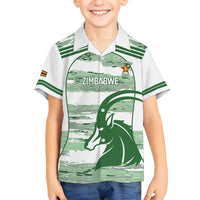 Zimbabwe Rugby Custom Kid Hawaiian Shirt Come On Sables White Version - Wonder Print Shop