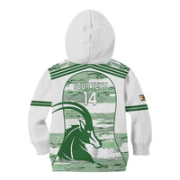 Zimbabwe Rugby Custom Kid Hoodie Come On Sables White Version - Wonder Print Shop
