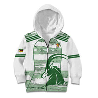 Zimbabwe Rugby Custom Kid Hoodie Come On Sables White Version - Wonder Print Shop