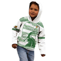 Zimbabwe Rugby Custom Kid Hoodie Come On Sables White Version - Wonder Print Shop