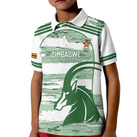 Zimbabwe Rugby Custom Kid Polo Shirt Come On Sables White Version - Wonder Print Shop