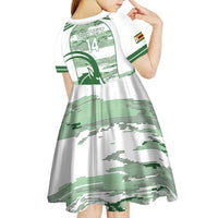 Zimbabwe Rugby Custom Kid Short Sleeve Dress Come On Sables White Version - Wonder Print Shop