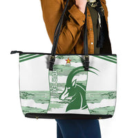 Zimbabwe Rugby Custom Leather Tote Bag Come On Sables White Version - Wonder Print Shop