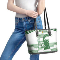Zimbabwe Rugby Custom Leather Tote Bag Come On Sables White Version - Wonder Print Shop