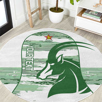 Zimbabwe Rugby Custom Round Carpet Come On Sables White Version - Wonder Print Shop
