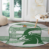 Zimbabwe Rugby Custom Round Carpet Come On Sables White Version - Wonder Print Shop