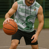 Zimbabwe Rugby Custom Sleeveless Hoodie Come On Sables White Version - Wonder Print Shop