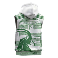 Zimbabwe Rugby Custom Sleeveless Zip Hoodie Come On Sables White Version - Wonder Print Shop