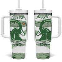 Zimbabwe Rugby Custom Tumbler With Handle Come On Sables White Version - Wonder Print Shop