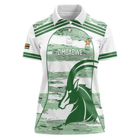Zimbabwe Rugby Custom Women Polo Shirt Come On Sables White Version - Wonder Print Shop