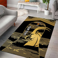 Zimbabwe Rugby Custom Area Rug Come On Sables Gold Black Version - Wonder Print Shop