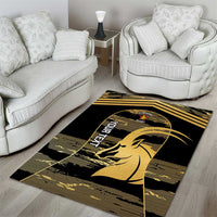 Zimbabwe Rugby Custom Area Rug Come On Sables Gold Black Version - Wonder Print Shop