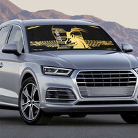 Zimbabwe Rugby Custom Auto Sun Shade Come On Sables Gold Black Version - Wonder Print Shop