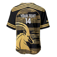 Zimbabwe Rugby Custom Baseball Jersey Come On Sables Gold Black Version - Wonder Print Shop