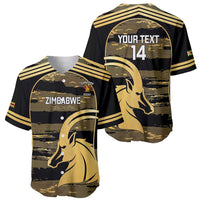 Zimbabwe Rugby Custom Baseball Jersey Come On Sables Gold Black Version - Wonder Print Shop
