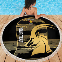 Zimbabwe Rugby Custom Beach Blanket Come On Sables Gold Black Version - Wonder Print Shop