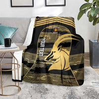 Zimbabwe Rugby Custom Blanket Come On Sables Gold Black Version - Wonder Print Shop