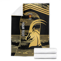 Zimbabwe Rugby Custom Blanket Come On Sables Gold Black Version - Wonder Print Shop