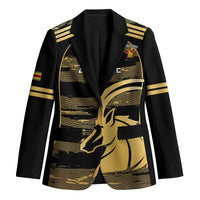 Zimbabwe Rugby Custom Blazer Come On Sables Gold Black Version - Wonder Print Shop